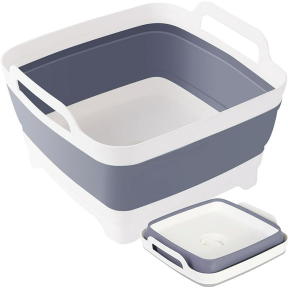 LQQBOX Collapsible Dish Tub 9L-Collapsible Basin Bucket Portable Sink-Outdoor Multiuse Foldable Sink Tub Wash Dish Basin for Kitchen Sink Camping