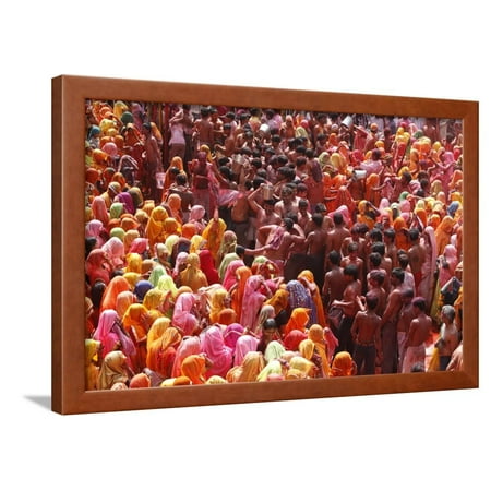 Holi Celebration in Dauji Temple, Dauji, Uttar Pradesh, India, Asia Framed Print Wall Art By