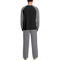 thumbnail image 6 of Posijego Men's Pajama Sets 2 Piece Outfits Long Sleeve Tee Shirt and Lounge Pants Nightwear Sleepwear Set, 6 of 7
