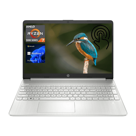 HP 15.6” FHD Touchscreen Business Laptop, AMD Ryzen 7 5700U, 32GB RAM, 1TB SSD, Webcam, SD Card Reader, Numeric Keypad, HDMI, Wi-Fi, Windows 11 Pro, Silver