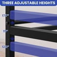 thumbnail image 5 of ModFusion – Modern Twin Daybed with Pull Out Trundle, Metal Day Bed with Adjustable Height, Twin Size Mattress Foundation with Steel Slat Support for Guest Room Living Room - Black, 5 of 7