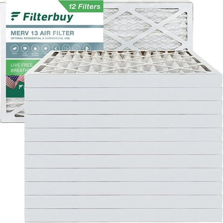 

Filterbuy 14x25x2 MERV 13 Pleated HVAC AC Furnace Air Filters (12-Pack)