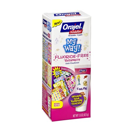 Orajel Toddler My Way Fluoride-Free Berry Blast Toothpaste, 1.5 oz