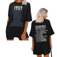 thumbnail image 1 of TayIor Sw1ft Chemises, Tyler Sw1ft Merch, Tyler Sw1ft, Mode Décontractée Imprimée Col Rond Manches Courtes Blouse Femmes Graphique Amateur de Musique Chemises TKFASHION Blanc m, 1 of 6