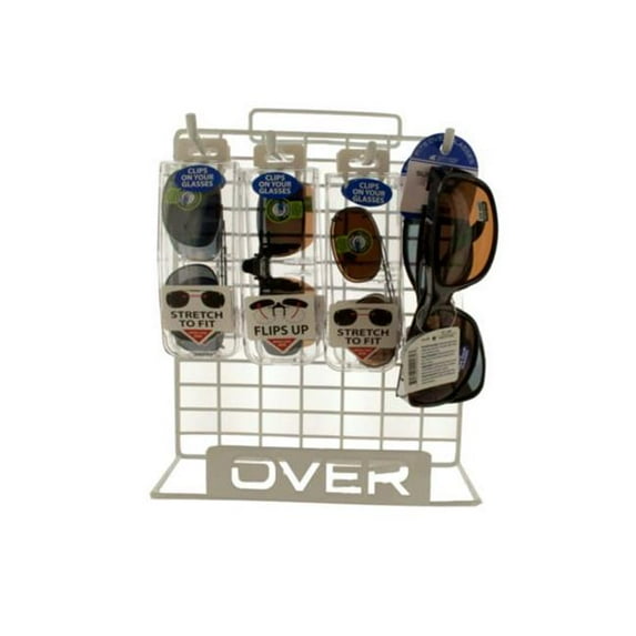 Kole Imports EN078-8 Clip-On Glasses & Eyewear in Display Rack, 8 Piece