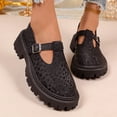 thumbnail image 2 of Willtoo Women's Mary Jane Shoes Round Toe Retro Chunky Flats Platform Lug Sole Buckle Strap Casual Fashion Walking Shoes, 2 of 6