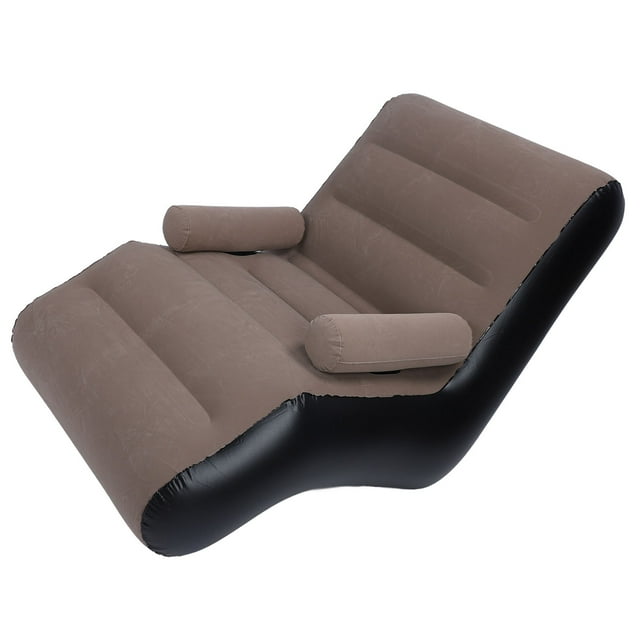 Inflatable Sofa Ergonomic S Shaped Portable Soft Flocking Surface Blow Up Couch, Made of PVC, Flocking, Suitable for Long Time Use, Easy to Clean