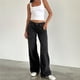 thumbnail image 2 of Pantalones vaqueros de pierna ancha for mujer, de talle bajo, holgados, pierna recta, pantalones de mezclilla for novio, pantalones vaqueros sueltos casuales, estilo niña Y2K, 2 of 4