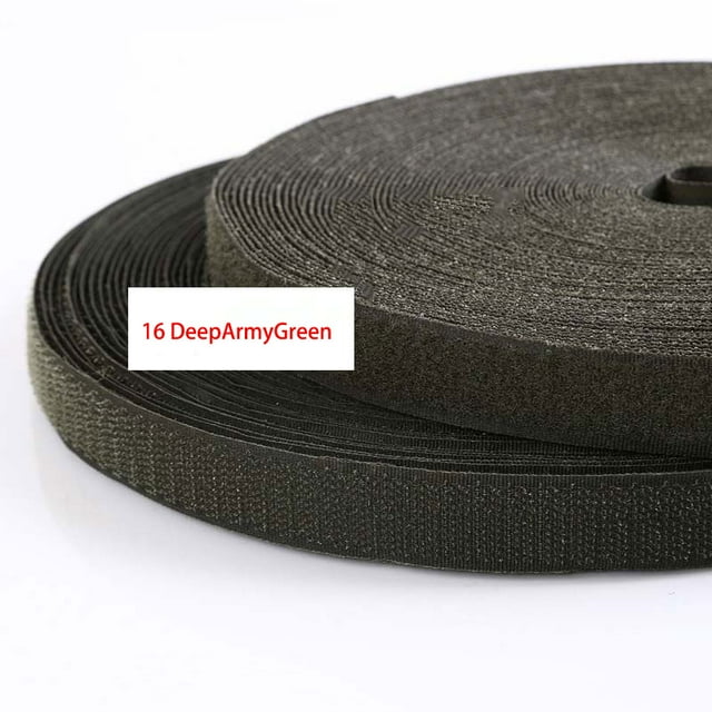 2Meters 20mm Colorful Hook and Loop Strap Non-Adhesive Hook and Loop Fastener Tape for DIY Clothing Sewing Craft Accessories Deep Army Green 20mm 2Meters