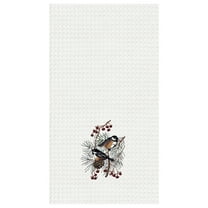 Chickadees Waffle Weave Cotton Kitchen Towel