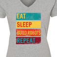 thumbnail image 4 of Inktastic Robotics Eat Sleep Build Robots Repeat Women's V-Neck T-Shirt, 4 of 5