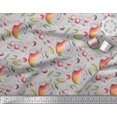 thumbnail image 2 of Soimoi Gray Rayon Crepe Fabric & Berries Fruits Print Sewing Fabric Yard 46 Inch Wide, 2 of 3