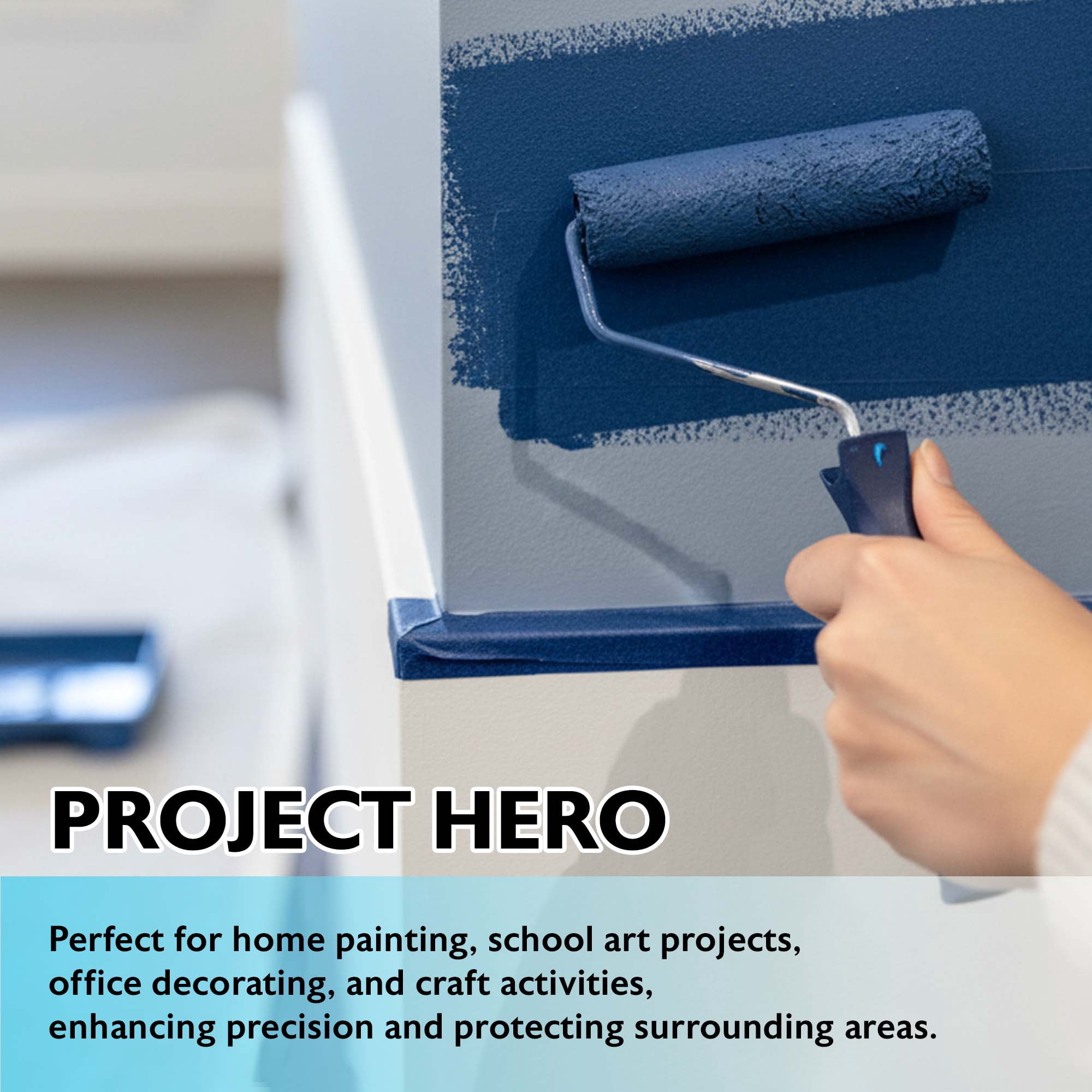 BAZIC Products Blue Painters Tape 0.94 Inches x 30 Yards, 36 Rolls, Blue Masking Tape Paint Tapes Easy Removal No Residue