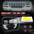 thumbnail image 4 of 5x7 7x6 Inch LED Headlight Replacement for Cherokee XJ 1984 1985 1986 -2001 High Beam/Low Beam - IP67 Waterproof Plug and Play, 4 of 11