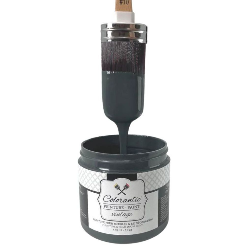 Colorantic | ACAI BERRY Black Chalk Paint for Furniture DIY Craft Paint - Multi-Surface All-in-One Craft Paint | CHARCOAL GREY Home Decor Painting - 32 oz