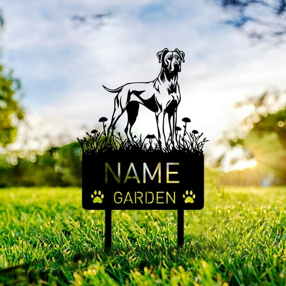 Custom Great Dane Dog Metal Memorial Garden Stake Personalized Pet Grave Marker Name Sign Remembrance Stake Decor Sympathy Dog
