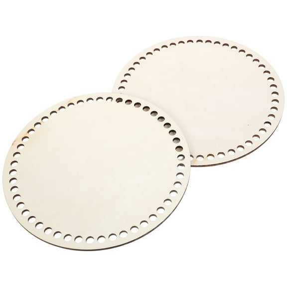 KAKOWELY 2Pcs Crochet Basket Bottoms for Bag Making Wood Material Beige Color