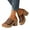 Brown, variant on Women's Chunky Heeled Sandal Leather Platform Wedge Slides Arch Support Dress Slip on Pumps