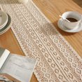 thumbnail image 5 of Solid Color Table Runner Home Decorative American Retro Wave Hook Flower Hollow Tea Table Beige Tassel Tablecloth Cover Towel Deng, 5 of 5