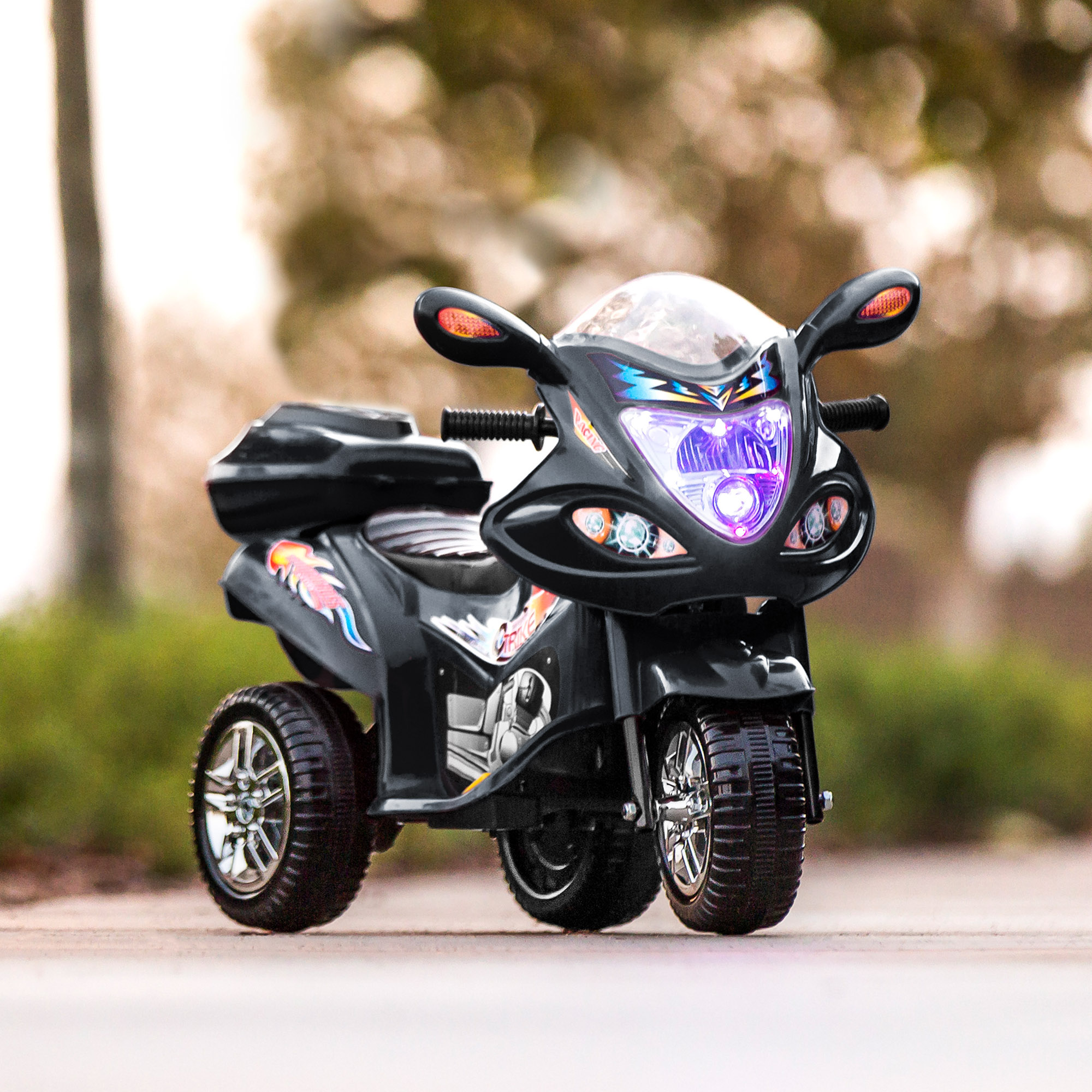 Best Choice Products 6V Kids Battery Powered 3-Wheel Motorcycle Ride On Toy w/ LED Lights, Music, Horn, Storage - Black - image 2 of 6