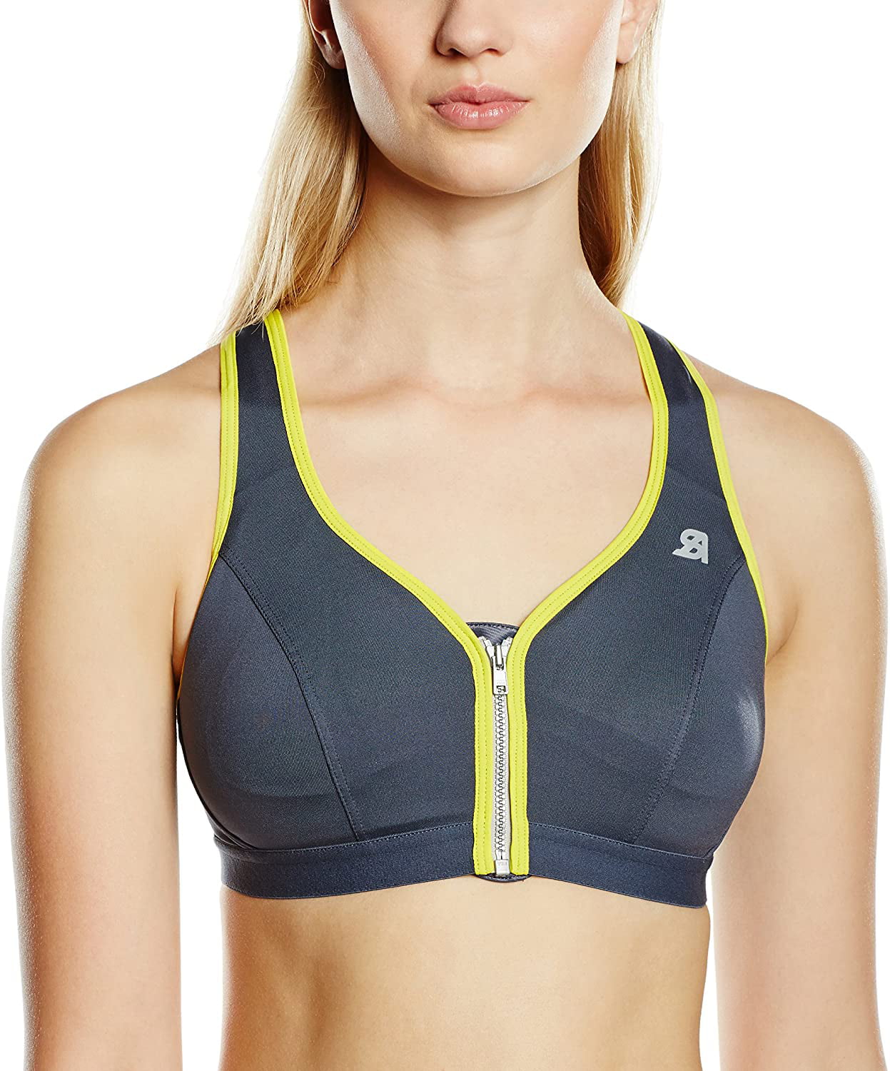 Shock Absorber Womens Active Zip Sports Bra Breathable Mesh 