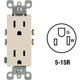 thumbnail image 3 of Enchufe Dúplex Decora Leviton S06-05325-0TS, color almendra claro, 15 A, 125 V, 3 of 5