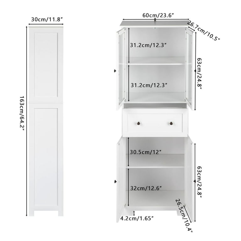 Ktaxon 64 Tall Bathroom Storage Cabinet Organizer, Freestanding