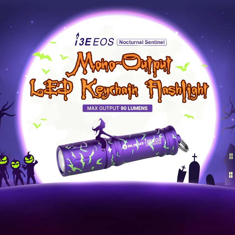 OLIGHT i3E EOS, 90 Lumens AAA Keychain Flashlight, Compact PMMA
