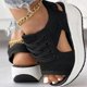 thumbnail image 1 of Women Lace-up Muffin Sandals Contrast Paneled Cutout Heeled Sandals Flip Flops For Daily Wear Summer Dressy Party, 1 of 4