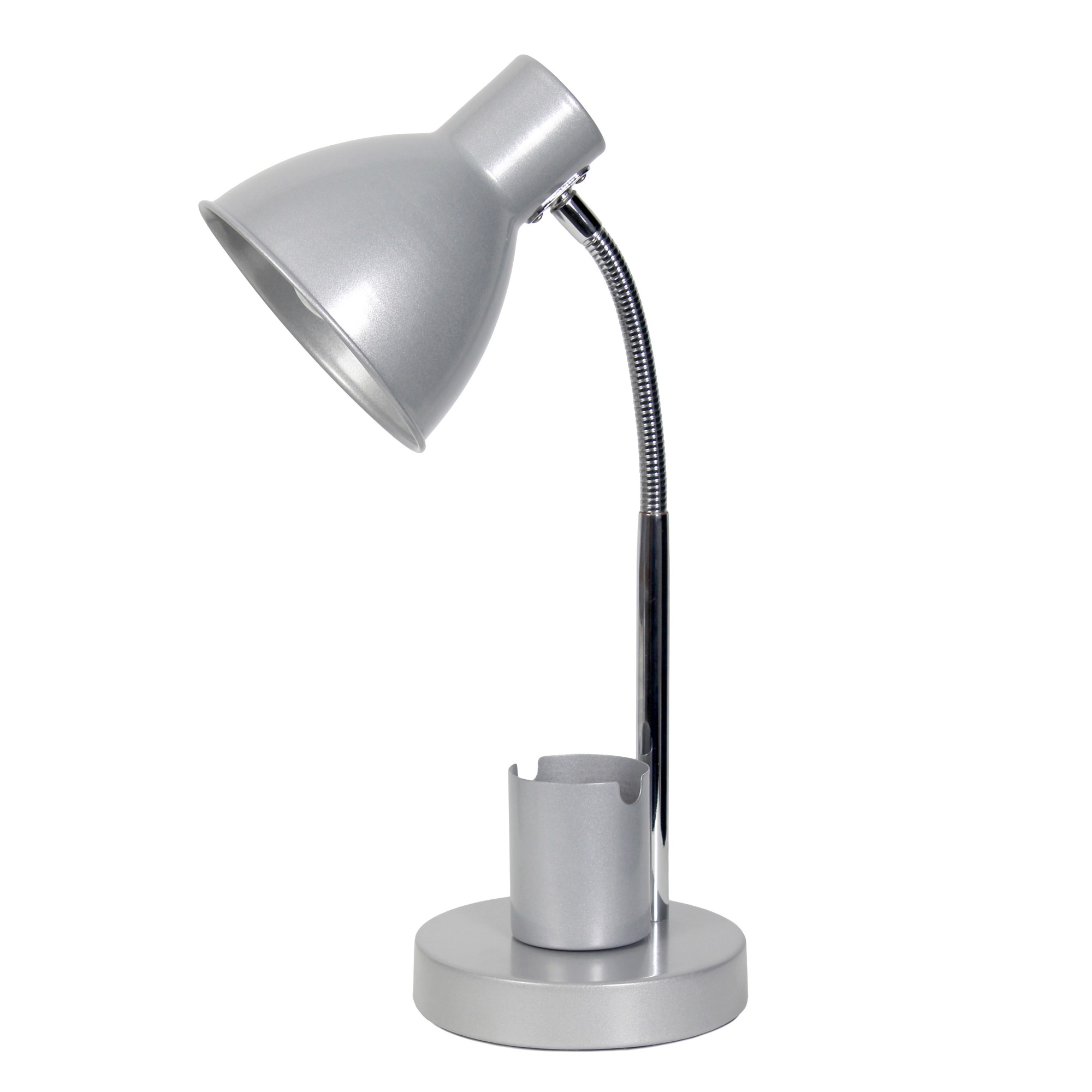 Mod Lighting and Decor Gooseneck Desk Lamp with Adjustment Shade - 16.25" - Silver
