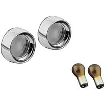 Kuryakyn Deep Dish Signal Bezels Chrome w/Amber Lens Rear (2268)