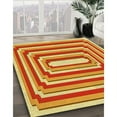 thumbnail image 2 of Ahgly Company Indoor Round Patterned Bold Yellow Area Rugs, 6' Round, 2 of 6