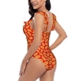 thumbnail image 5 of Yiaed A Big Hot Dog Print Women's Ruffled One Piece Swimsuit V Neck Swimwear Slimming Monokini for Woman-Large, 5 of 8