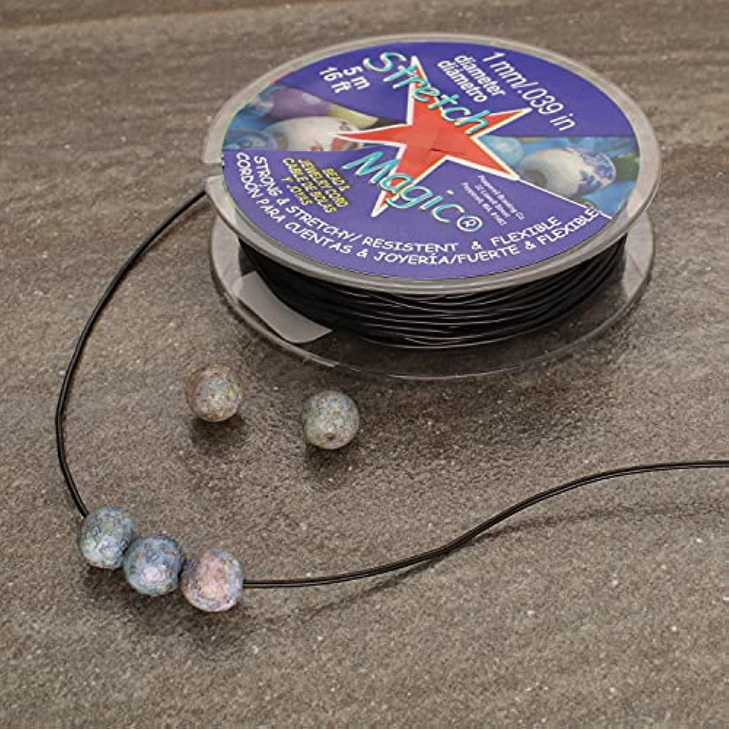 1mm Glitter Silver Stretch Magic Bead & Jewelry Cord 16 Feet