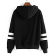 thumbnail image 4 of Womens Hoodies Casual Long Sleeve Drawstring Waffle Pullover Tops Loose Hooded Sweatshirt with Pocket Black S, 4 of 4