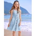 thumbnail image 6 of Arshiner Girls Dress Sundress Summer Casual Dresses Short Sleeves Dresses Yellow 11-12, 6 of 7