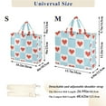 thumbnail image 2 of FORMRS Womens Corduroy Tote Bag Crossbody Shoulder Handbag with Pocket, Light Blue Checkered Heart, 2 of 7