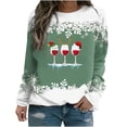 thumbnail image 1 of Liquidation de Noël T-shirt d'Hiver Imprimé Ample pour Femmes Manches Longues Blouse Col Rond Hauts Décontractés Assortis Chandails à Capuchon en Liquidation, 1 of 3