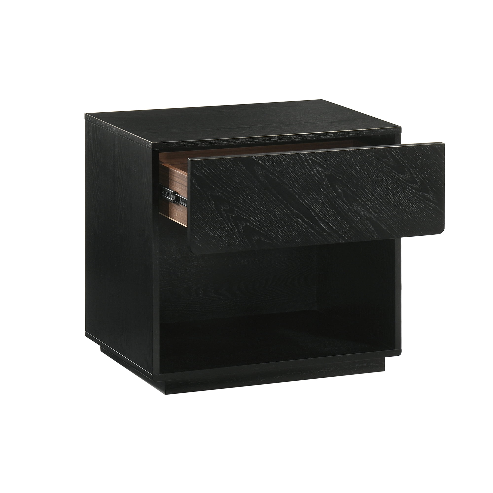 Petra Queen 3 Piece Wood Bedroom Set in Black Finish