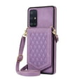 thumbnail image 2 of Mantto Case for Samsung A51 4G, Card Holder Crossbody Neck Strap Lanyard Handbag with Mirror Back for Women PU Leather Flip Case with Credit Card Slot Kickstand for Samsung Galaxy A51 4G, Purple, 2 of 10