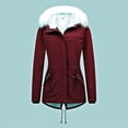 thumbnail image 3 of LEEYNEER Women Winter Parka Coat Hooded Warm Thickened Plush Cotton Windproof Jacket Fleece Lined Mid Length Puffer Coat with Drawstring Waist, 3 of 6