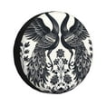 thumbnail image 1 of Fotbe Artistic Black White Peacocks Funda de Llanta de Repuesto con Estampado, Engrosada, Ajuste Universal para Jeep, Remolque, RV, SUV, Camión-16 inch, 1 of 6