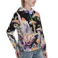 thumbnail image 6 of Fotbe Cute Mushroom Landscape Pattern Womens Long Sleeve Hoodie, Pullover Hooded Sweatshirt, Kangaroo Pocket Hoodie with Eye-catching Drawstrings-Small, 6 of 7