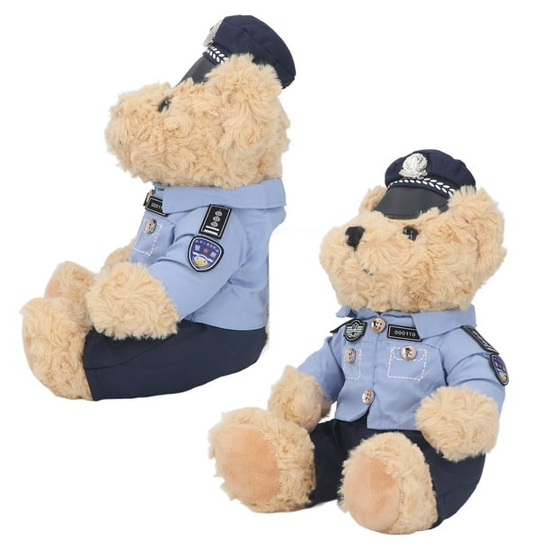 Oso de Peluche de Oficial de Policía, Juguete de Peluche de Oso de Peluche de Dibujos Animados, Juguete de Oso de Peluche de Oficial Sentado Suave, Regalos para Niños, Ninos, Ninos,