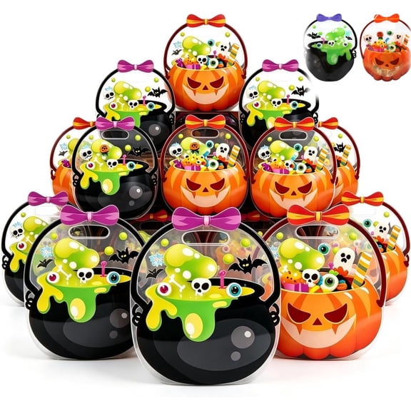 Halloween Resealable Candy Bags with Handle Plastic Goodie Bags, Halloween Treat Bags For Scary Holiday Candy Gift Supplies Decoration(20 pcs)