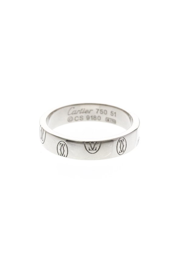 Pre-Owned Cartier Happy Birthday Ring White Gold (18K) Fashion No Stone Band Ring Silver