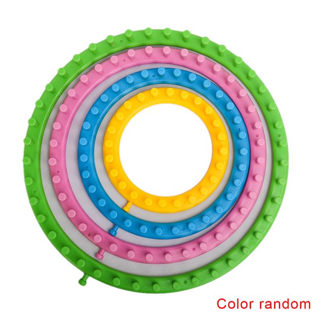 4pcs Round Knitting Loom Set Plastic Scraf Hat Bags Maker Craft Knit Loom Tools Kit Random Color