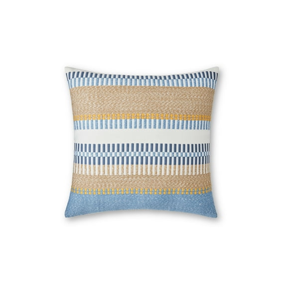 Better Homes & Gardens 18" x 18" Blue Multi-Stripe Outdoor Pillow