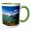 Green/White, variant on 3drose, Magallanes Region, Chile, Lago Pehoe Landscape, Torres Del Paine Np, 11oz Magic Transforming Mug