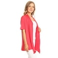 thumbnail image 2 of Moa Collection Women's Solid Short Sleeve Cardigan Casual Lightweight Open Design, 2 of 4